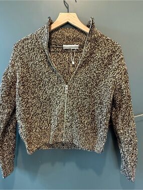 Mango Speckled Zip Up Cardigan